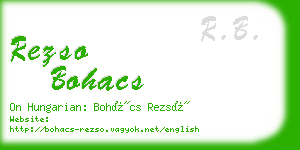 rezso bohacs business card